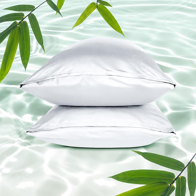 Bare Home 100% Rayon Made from Bamboo Luxury Standard Size Set of 2 Cooling by BareHome