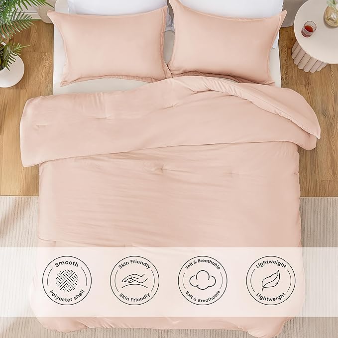 Love's cabin Pink Twin/Twin XL Comforter Set, 2-Piece Prewashed Bed Set - Image 3
