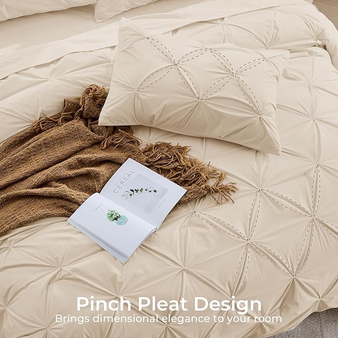 Sasttie Twin XL Comforter Set, 5-Piece Bed in a Bag, Pintuck Bedding Sets - Image 5