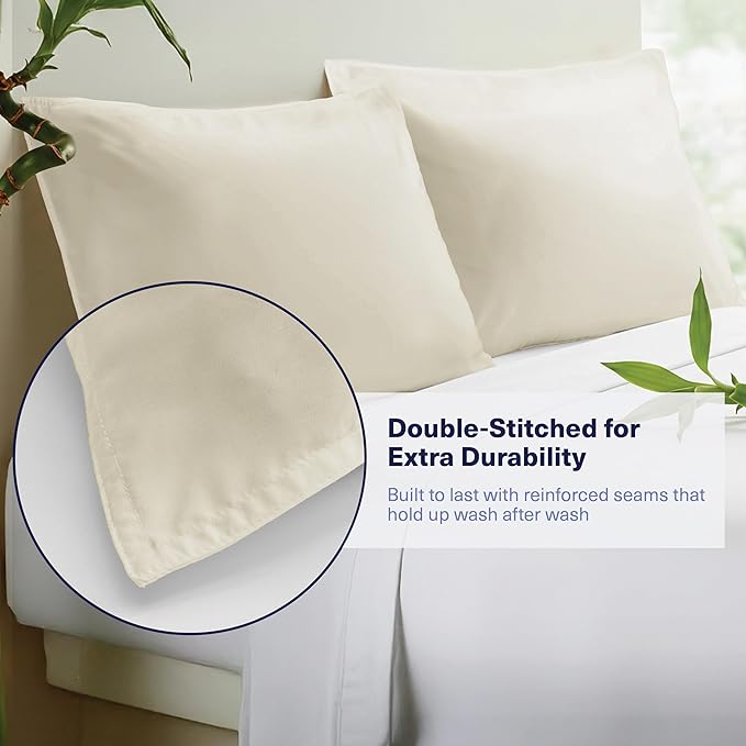 Kickoff Viscose Bamboo Pillowcase, 100% Organic Hidden Zippered Viscose Bamboo - Image 3