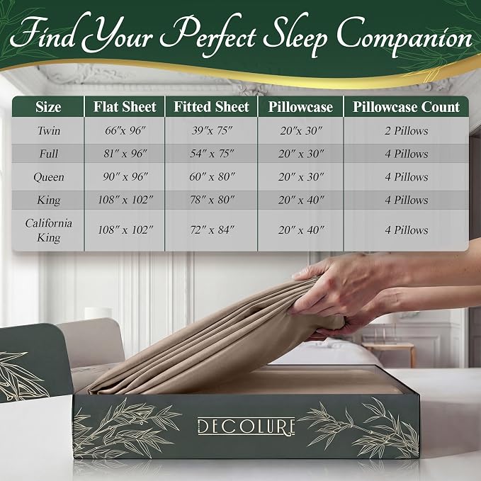 DECOLURE 100% Viscose Derived from Bamboo Sheets King Size - Image 8