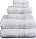 NY Loft 100% Cotton 6 Piece Bath Towel Set | White Towels | Oeko-TEX® Standard by NYLoft