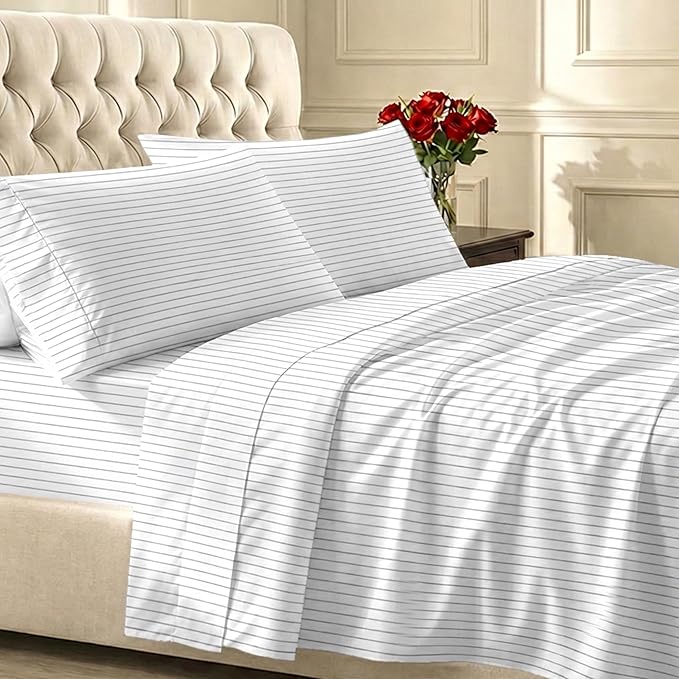 California Design Den Soft Cotton Cal King Size Bed Sheets Set, 400 TC Good by CaliforniaDesignDen