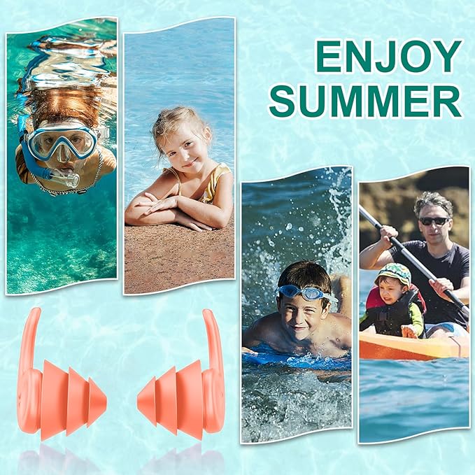 Kids Swimming Ear Plugs, 3 Pairs Waterproof Reusable Silicone Child Swim - Image 6