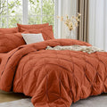Sasttie King Size Comforter Set, 7-Piece Bed in a Bag, Pintuck Bedding Set by SASTTIE