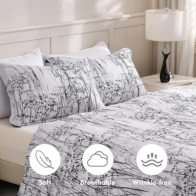 LONAVA King Botaincal 3 Pcs Duvet Cover Set, Breathable Soft Microfiber Deep - Image 3
