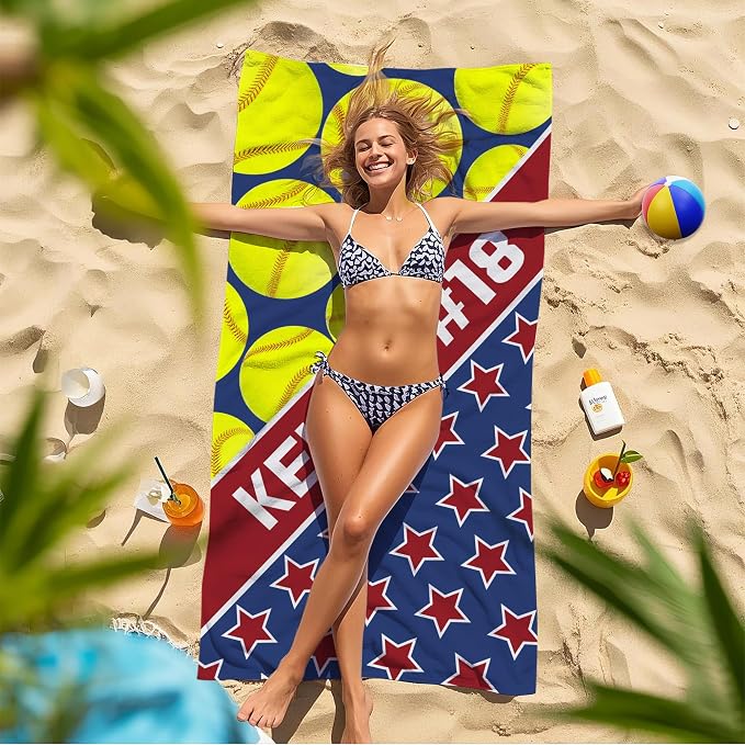 Personalized Beach Towel With Name, Custom Beach Towel with Text, Customized - Image 7