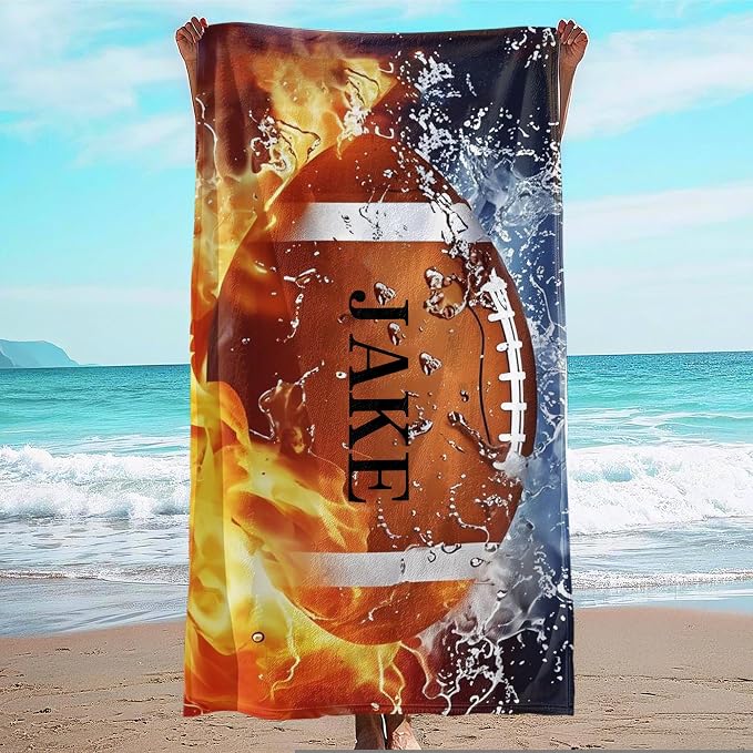 Personalized Beach Towel With Name, Custom Beach Towel with Text, Customized by JML