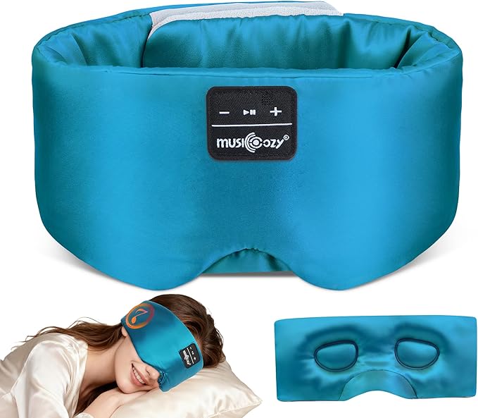 MUSICOZY 3D Silk Bluetooth Sleep Mask Headphones, Mulberry Silk Eye Mask by MUSICOZY