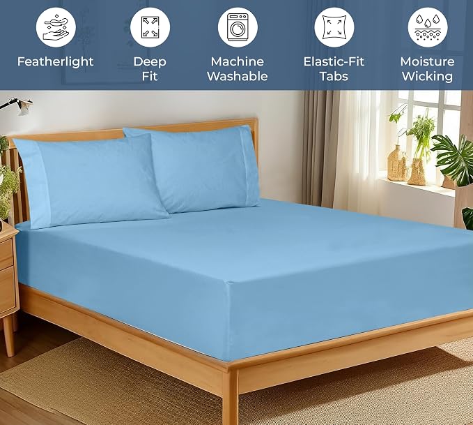 Royale Linen 100% Organic Cotton Fitted Sheet - Image 3