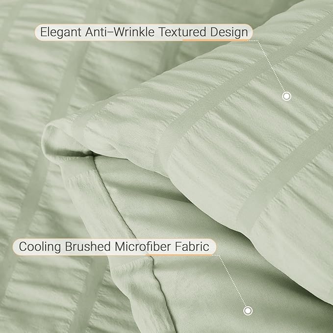 MUXHOMO 5 Pieces Twin XL Comforter Set, Seersucker Bed in a Bag Twin XL Size - Image 5