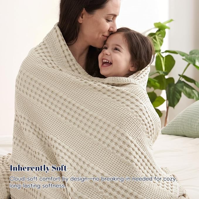 PHF Cooling Waffle Blanket Queen Size, Lightweight 60% Rayon from Bamboo & 40% - Image 6