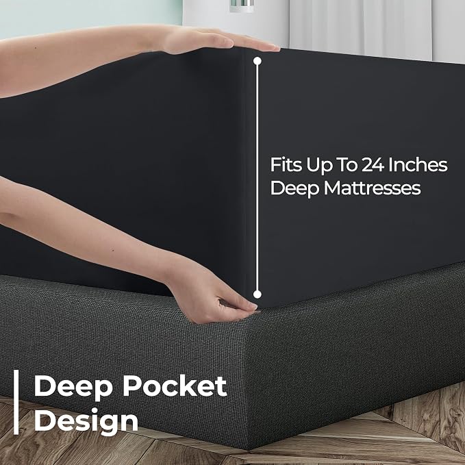 Royale Linens Extra Deep Pocket Full Fitted Sheet Only - Image 4