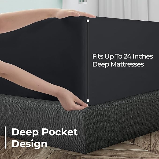 Royale Linens Extra Deep Pocket Twin Fitted Sheet Only - Image 4