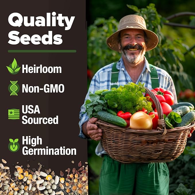 HOME GROWN 25 Variety Survival Seed Vault 12, 000+ Heirloom Non-GMO Vegetable - Image 9