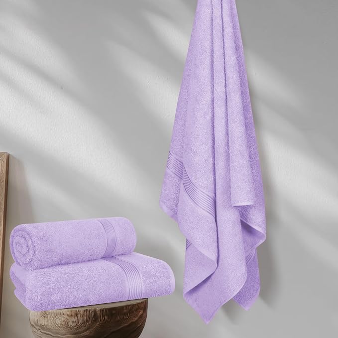BELZZI Home Ultra Soft 4 Pack Oversized Bath Towel Set 27x54, Cotton Compact - Image 4