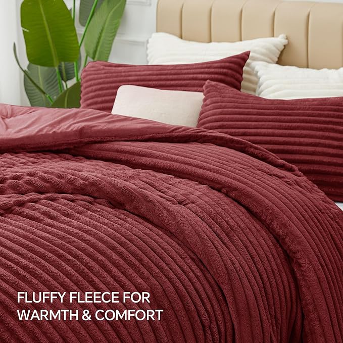 BEDELITE Fleece California King Comforter Set -Super Soft & Warm Fluffy - Image 6