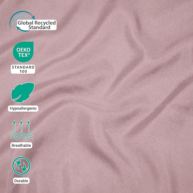ZPECC Queen Flat Sheet Only 1 Pack, Durable Pink Top Bed Sheets Hypoallergenic - Image 2