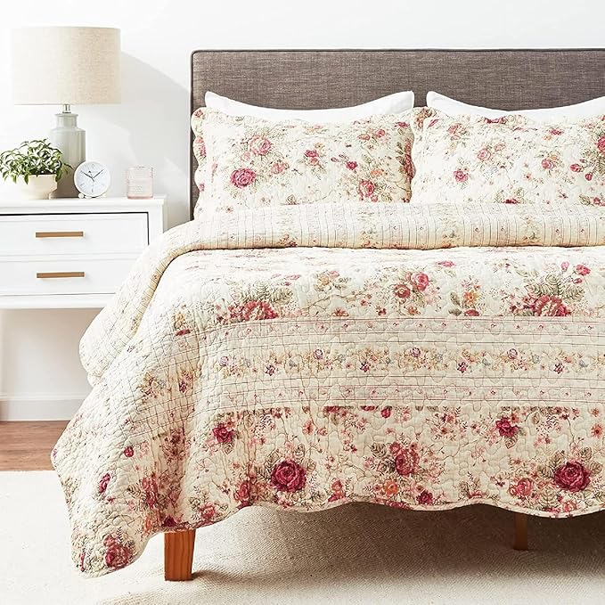 Greenland Home Antique Rose 100% Cotton Heirloom-Quality Quilt Set, 2-Piece - Image 2