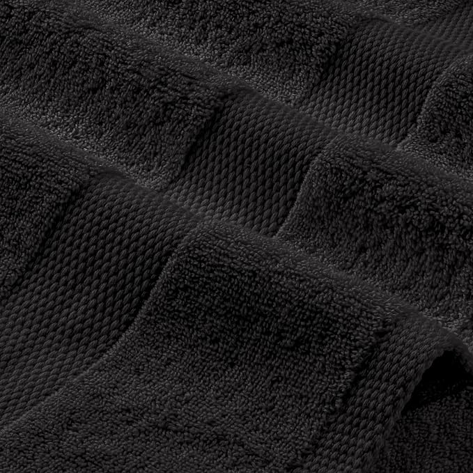 White Classic Wealuxe Black Bath Towels 24x50 Inch, Cotton Towel Set - Image 8