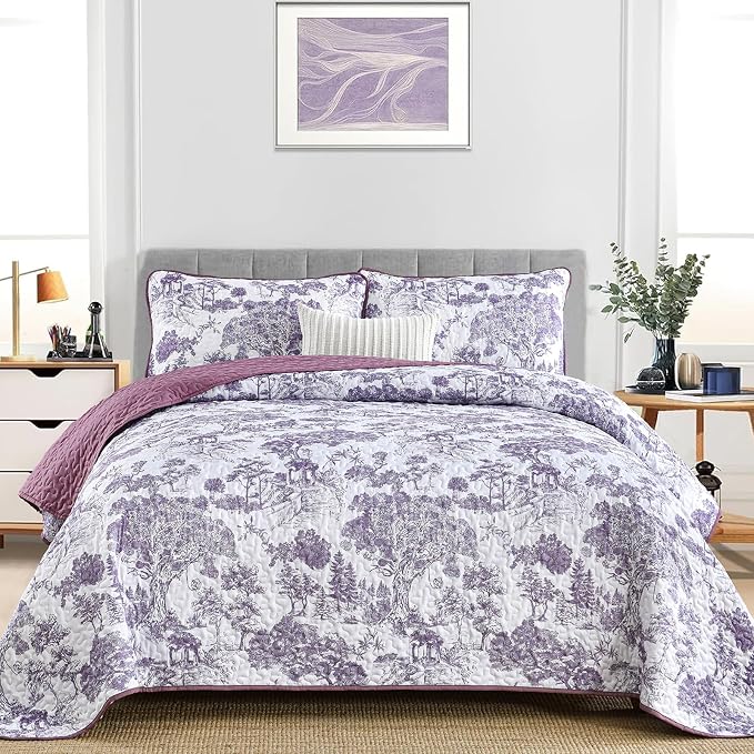 WONGS BEDDING Botanical Quilt Set Queen Size - Image 2