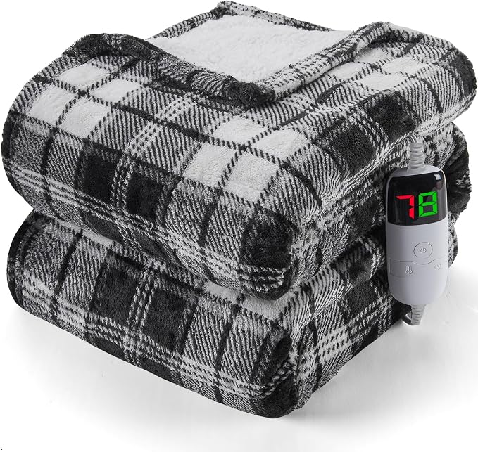 Black Heated Blanket Electric Throw, 50X60 Heating Throw - Image 9