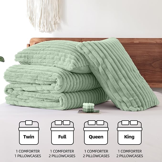 Smoofy Fluffy Full Size Comforter Sets 3 Pieces - Image 7