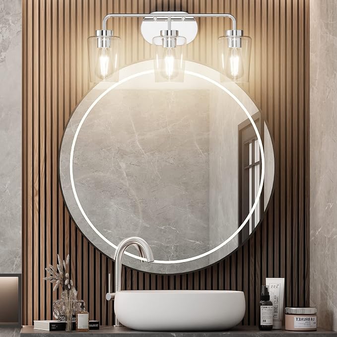 Tipace Modern Bathroom Vanity Lighting Fixtures 3-Lights Industrial Stainless - Image 2