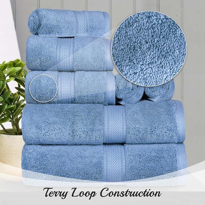 SUPERIOR Egyptian Cotton Pile Bath Sheet Set of 2, Ultra Soft Luxury Towels - Image 7
