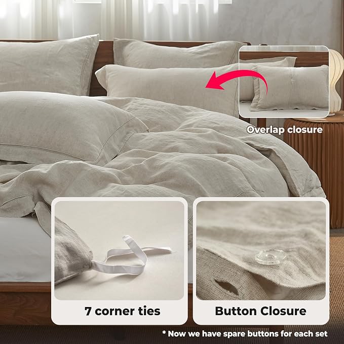 Simple&Opulence 100% Washed Linen Duvet Cover - Image 6