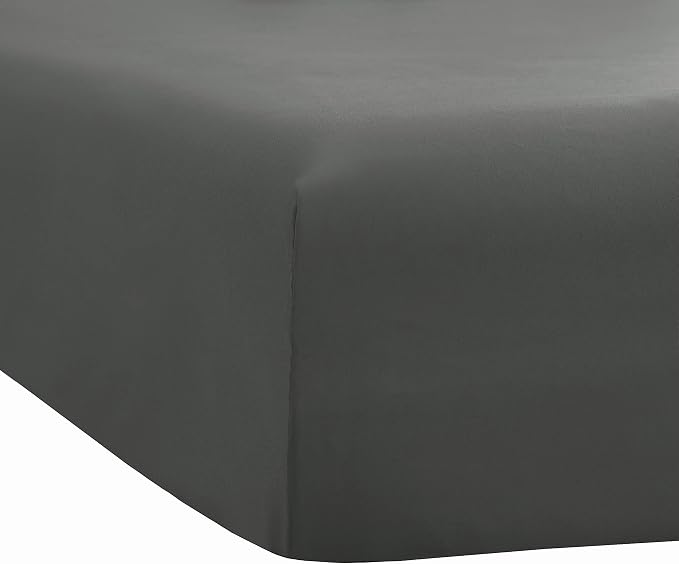 Sfoothome Fitted Sheet Dark Gray, 14 Inch Deep Pocket, Full Bed Fitted Sheet - Image 3