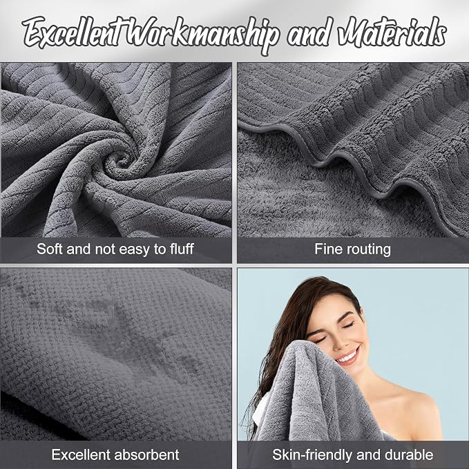 SmoothNovelty 16 Pack Microfiber Bath Towels Bulk 27'' x 60'' Oversized Size - Image 3