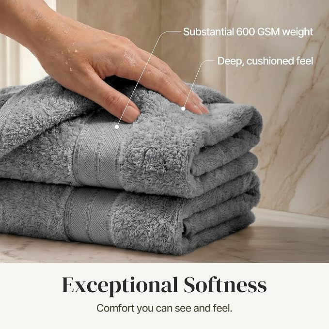 Modern Threads - Spun Loft 6-Piece 100% Combed Cotton Towel Set - Bath Towels - Image 4