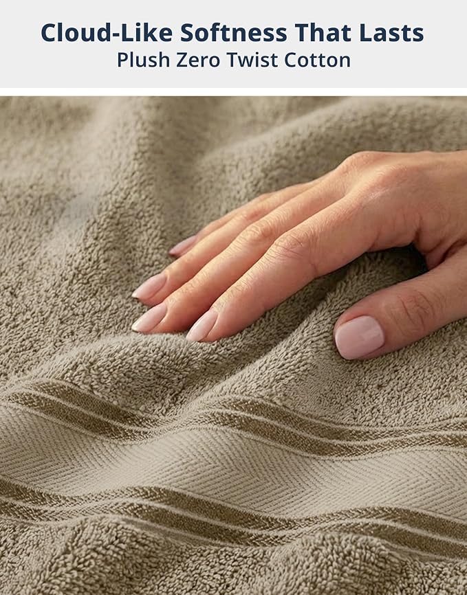 LANE LINEN Towel Set for Bathroom – 18-Pack 100% Cotton Towel, Zero Twist - Image 4