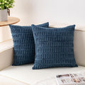 Aegero Pack of 2 Corduroy Decorative Throw Pillow Covers 24x24 InchSoft Striped by Unknown