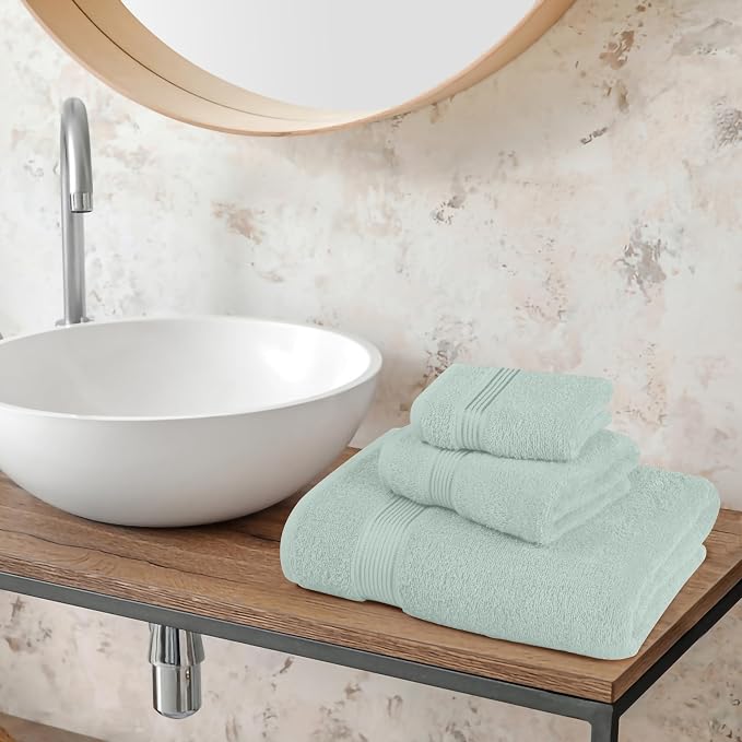 Belizzi Home Ultra Soft 3 Pack Cotton Towel Set, Contains a Bath Towel 28x55 - Image 3