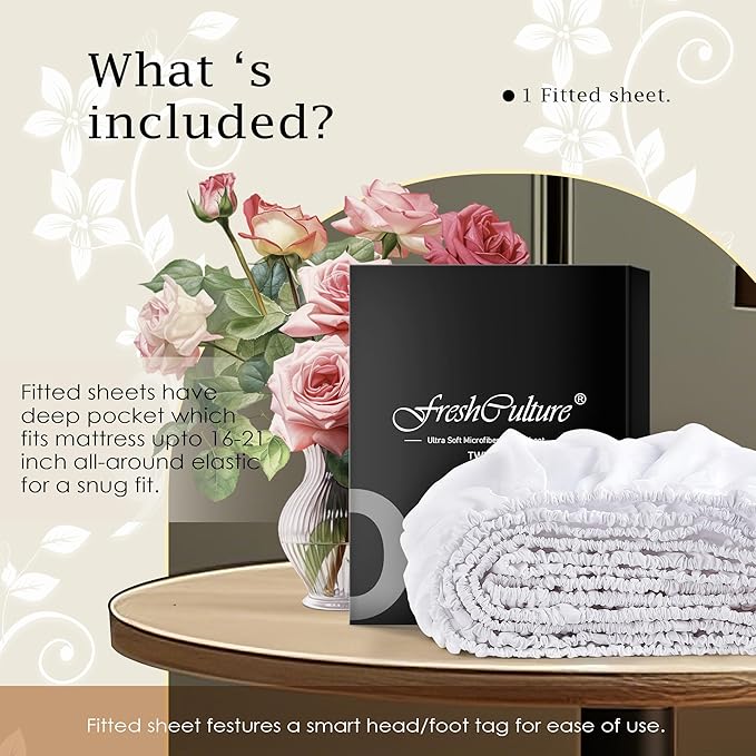 FreshCulture Twin Fitted Sheet Only – Premium Hotel-Quality Fitted Sheet - Image 5