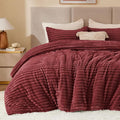 BEDELITE Fleece Twin Comforter Set -Super Soft & Warm Fluffy Burgundy Bedding by BEDELITE