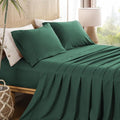King Sheet Set 4 Piece, Wrinkle Free, Oeko-Tex Certified Bedsheets，Olive Green by Dreava