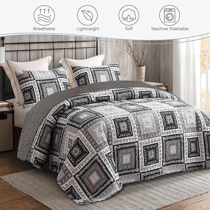 Exclusivo Mezcla Reversible Boho Quilts Twin Size - Image 2
