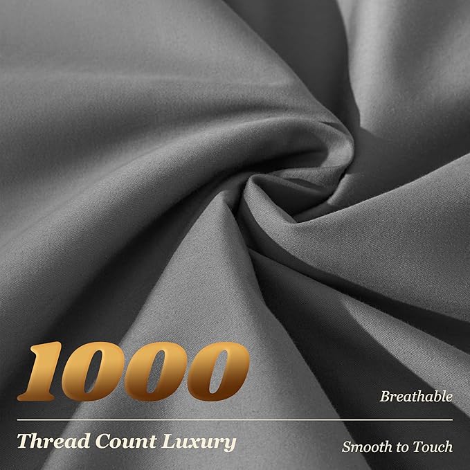 LBRO2M 100% Cotton Sheets Set Deep Pocket 24", 1000 Thread Count King Size 4 - Image 4