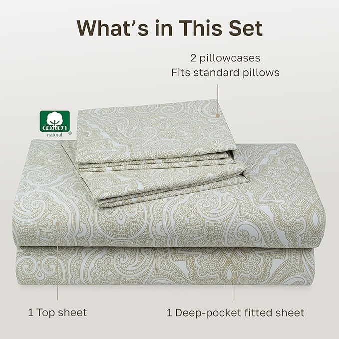 California Design Den Soft 100% Cotton Sheets Queen Size, 400 TC Good - Image 4