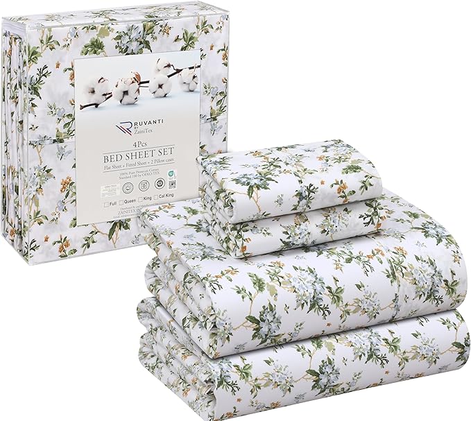 RUVANTI 100% Cotton Sheets – Queen Size Percale Bedding, Cooling & Breathable - Image 8