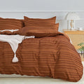 NEXHOME PRO Duvet Cover Queen, Brunt Orange 3 Pieces Boho Tufted Duvet Cover Set by NEXHOMEPRO