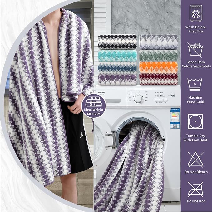 4 Piece Extra Large Bath Towel Set Oversized Bath Sheet 35"x70" Bathroom Towel - Image 3