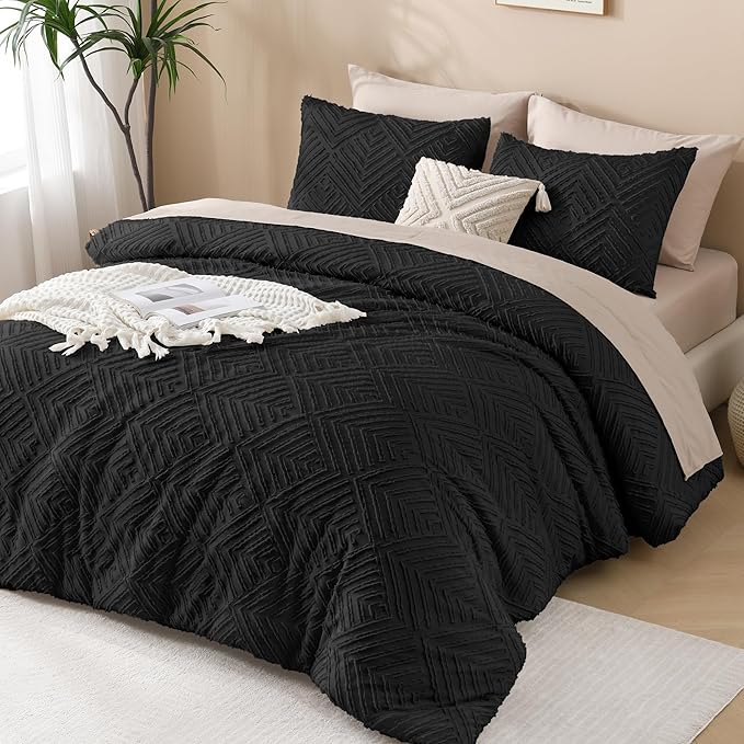 Andency Oversized King Comforter 128''x120'', 3 Pieces Black Boho Bedding Set & - Image 6