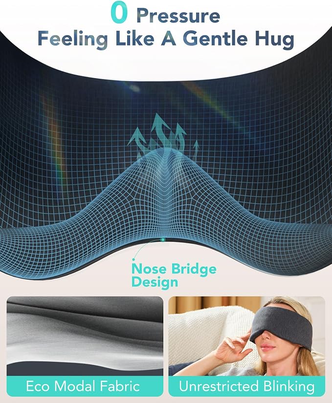 Sleep Mask, Eye Mask Wrap-Around Design, Light Shading, Breathable Fabric - Image 6