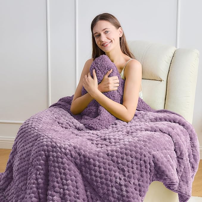 Wemore Fleece Weighted Blanket for Adults, Dual Sided Cozy Soft Sherpa Heavy - Image 2
