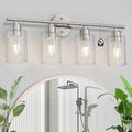 Espird Bathroom Vanity Light Fixtures Brushed Nickel, 4 Lights Rustic Farmhouse by Espird