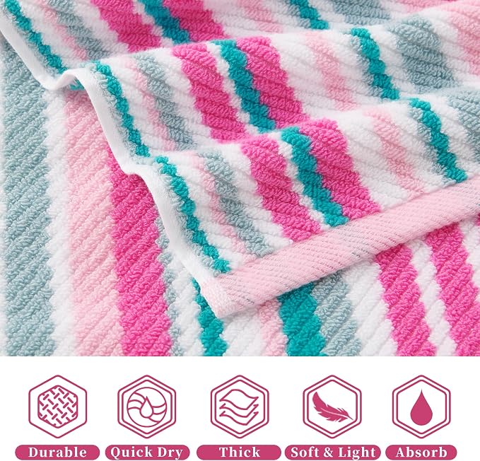 VOOVA & MOVAS Cotton Bath Towels Set of 4, Soft & Absobent & Lightweight - Image 3